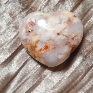 💖Gorgeous Flower Agate Puffy Heart Palm for Valentine's 💝